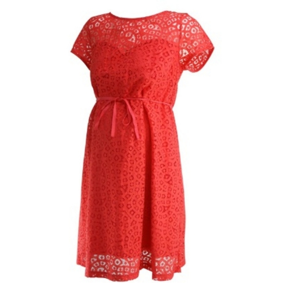 A Pea in the Pod Dresses & Skirts - A Pea in the Pod Lace Overlay Mini Maternity Dress